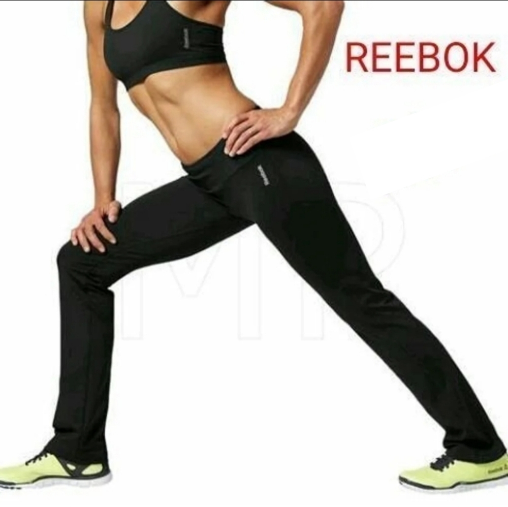 NEW REEBOK GYMANA KIKPANT WOMENS ATHLETIC TIGHTS LEGGINGS in BLACK GREY & PURPLE